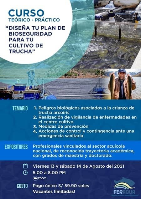 Curso Diseño de Plan de Bioseguridad en el cultivo de truchas arcoíris