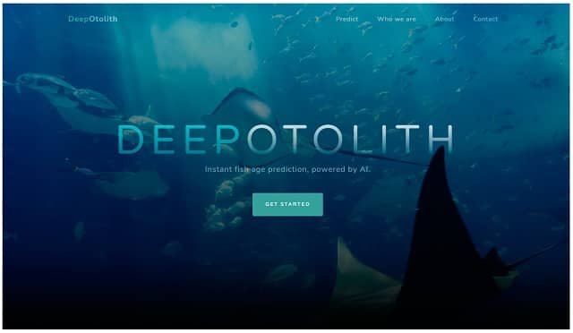 DeepOtolith: Plataforma para determinar edad de los peces en base a escamas y otolitos 1 Página principal de la plataforma DeepOtolith que emplea técnicas de aprendizaje automático para predecir la edad de los peces en base a imágenes de los otolitos.