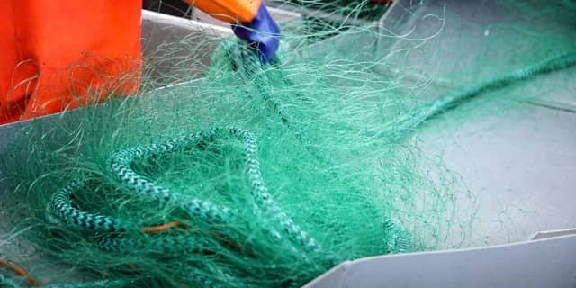 Breathing new life into waste industrial marine plastics 1 Fishing gear and nets often end up as plastic waste. Photo: Fjellfrosk Media/Dsolve