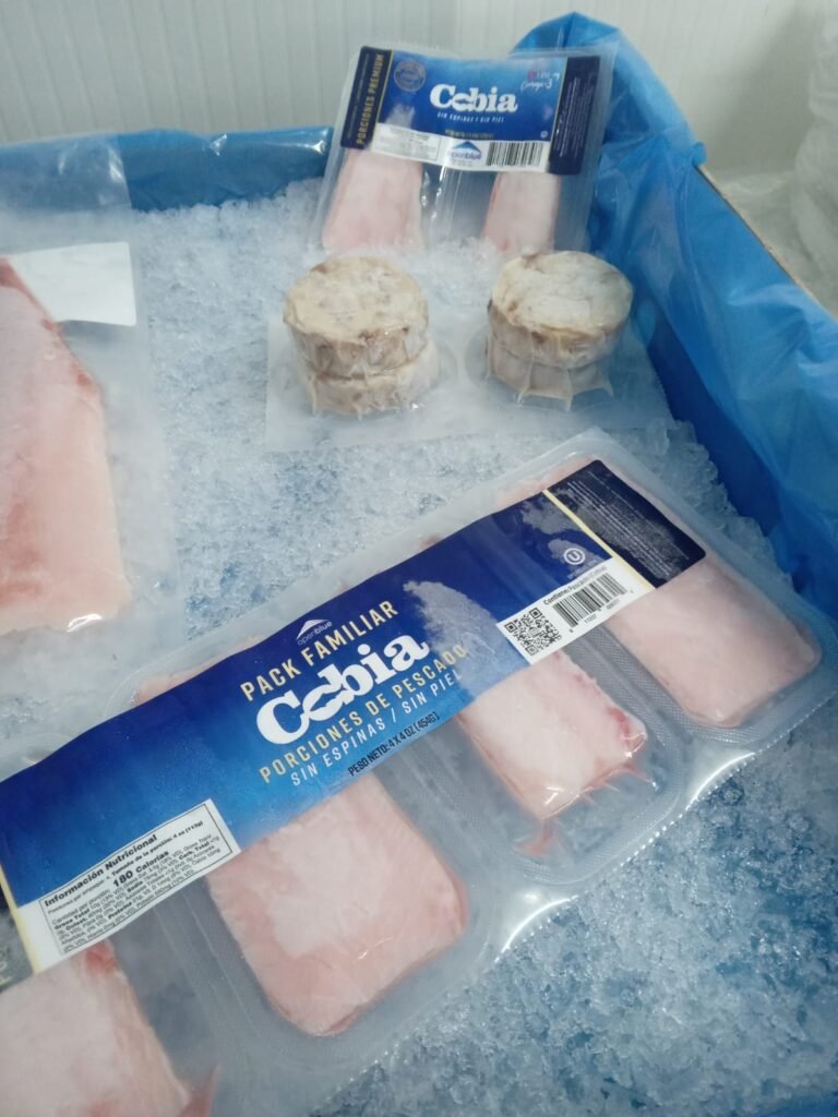 Filetes de cobia producidos por la empresa Open Blue.