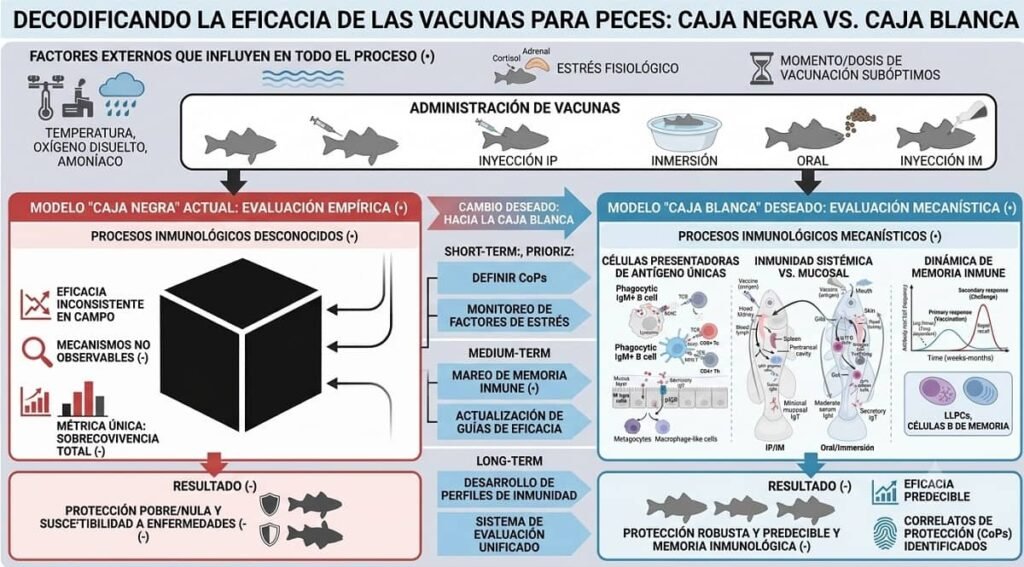 ¿Cómo determinar la eficacia de las vacunas en los peces? Elaborado por Gemini.