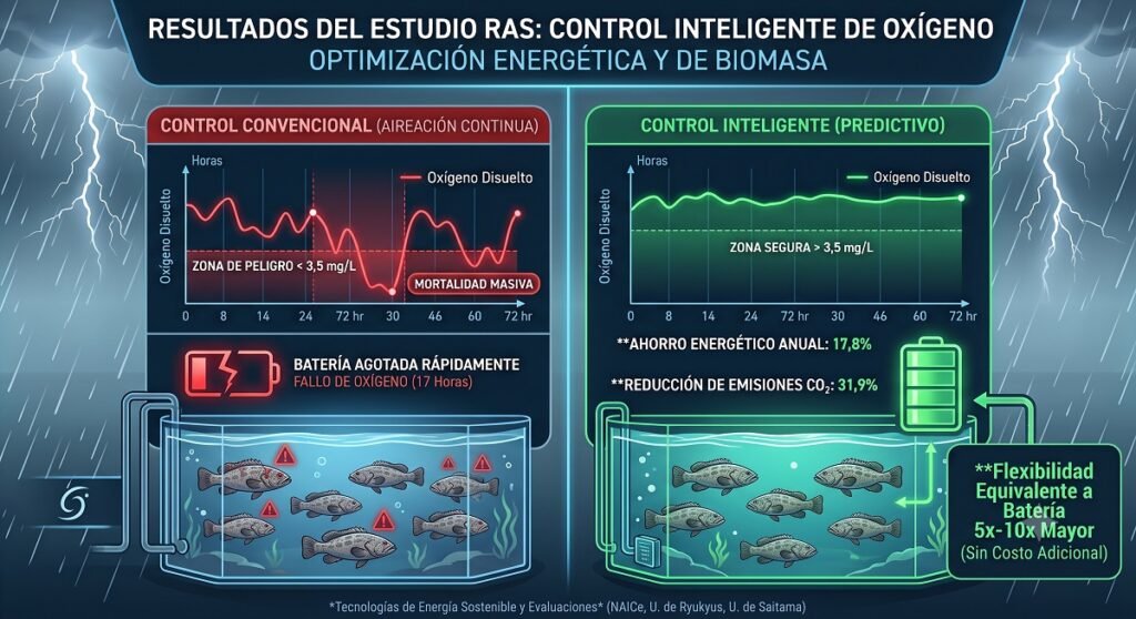 Control inteligente del nivel del oxígeno en los sistemas de recirculación acuícola. Imagen generada por Gemini.
